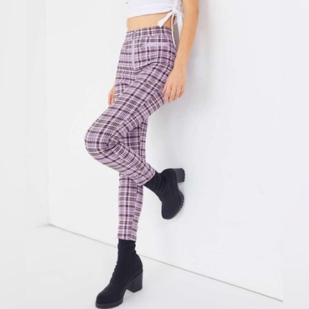 Urban Outfitters Purple Plaid Skinny Pants Size 0/24
